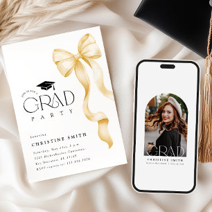 Invitation de fête de fin d'études avec photo et n