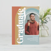 Invitation de fête de fin d'études avec photo rétr (Debout devant)