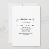 Invitation de fête de fin d'études avec script pho (Dos)