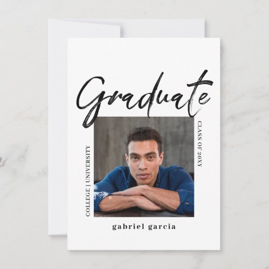 Invitation de fête de fin d'études avec un script (Devant)