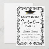 Invitation de fête de fin d'études BBQ dans la cou (Devant / Derrière)