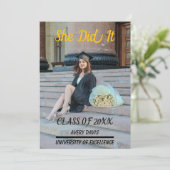 Invitation de fête de fin d'études Boho 2026 (Debout devant)