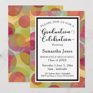 Invitation de fête de fin d'études Cercles Colorés