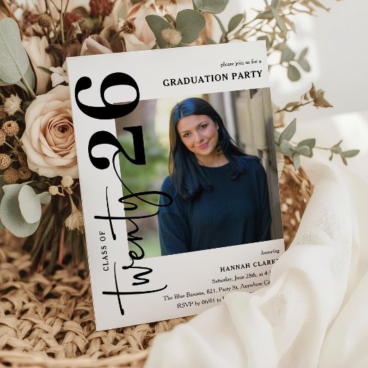 Invitation de fête de fin d'études de style Twenty
