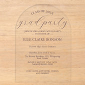 Invitation de fête de fin d'études Élégance Rose (Recto)
