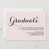 Invitation de fête de fin d'études en calligraphie (Dos)