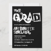 Invitation de fête de fin d'études en typographie (Devant)