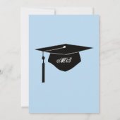 Invitation de fête de fin d'études Monogram Blue S (Dos)