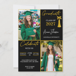 Invitation de fête de fin d'études personnalisée B