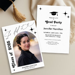 Invitation de fête de fin d'études Photo Retro Ell