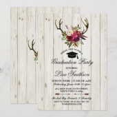 Invitation de fête de fin d'études rustique avec b (Devant / Derrière)