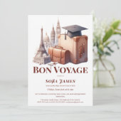 Invitation de fête de fin d'études sur le thème du (Debout devant)