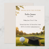 Invitation de fête de fin d'études thème golf (Devant / Derrière)