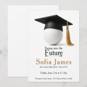 Invitation de fête de fin d'études thème golf (Devant / Derrière)
