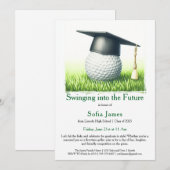 Invitation de fête de fin d'études thème golf (Devant / Derrière)