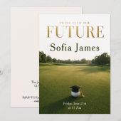 Invitation de fête de fin d'études thème golf (Devant / Derrière)