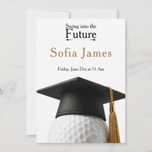 Invitation de fête de fin d'études thème golf (Devant)