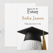 Invitation de fête de fin d'études thème golf (Devant / Derrière)