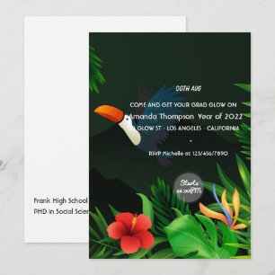 Invitation de fête de fin d'études Tropical Summer