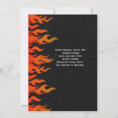 Invitation de fête de Flammes de Cuir de Moto de M (Dos)