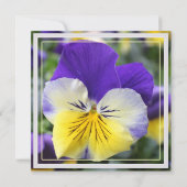 invitation de fête de fleur de pensée bleue (Dos)