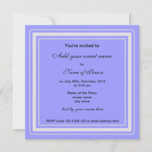invitation de fête de fleur de pensée bleue