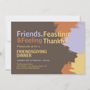 Invitation de fête de Friendsgiving avec typograph