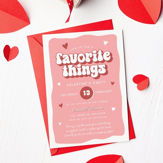 Invitation de fête de Galentine's Day Choses Préfé