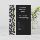 INVITATION DE FÊTE DE GARÇON MANQUANT À THÈME NOIR (Debout devant)