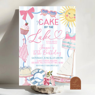 Invitation de fête de gâteau fantaisiste Coquette