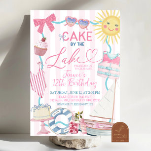 Invitation de fête de gâteau fantaisiste Coquette