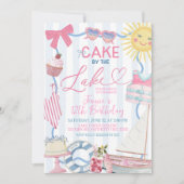 Invitation de fête de gâteau fantaisiste Coquette (Devant)