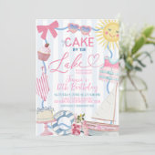 Invitation de fête de gâteau fantaisiste Coquette (Debout devant)