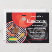 Invitation de fête de grill BBQ fumant (Devant)