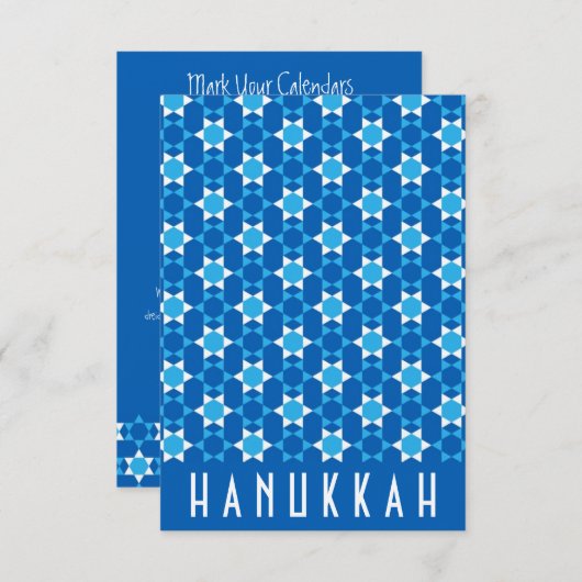 Invitation de fête de Hanoukka (Devant / Derrière)