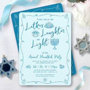 Invitation de fête de Hanukkah aux gribouillis sar