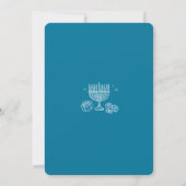 Invitation de fête de Hanukkah turquoise dessinée (Dos)