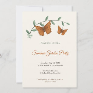 Invitation de fête de jardin Papillon Virgule