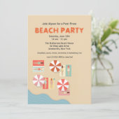 Invitation de fête de jour de plage (Debout devant)