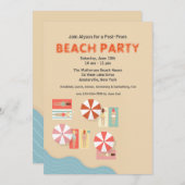 Invitation de fête de jour de plage (Devant / Derrière)