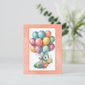 Invitation de fête de la chenille mignonne TÉLÉCHA (Debout devant)