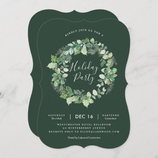 Invitation de fête de la couronne naturelle (Devant / Derrière)