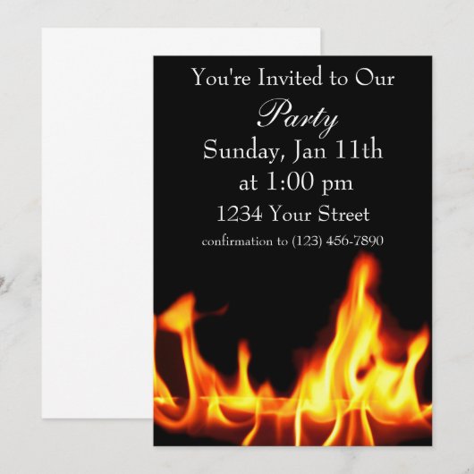 invitation de fête de la flamme plein (Devant / Derrière)