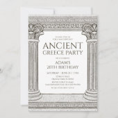 Invitation de fête de la Grèce antique avec colonn (Devant)
