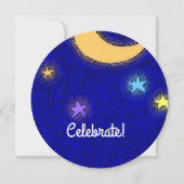 Invitation de fête de la Lune et des étoiles sur m (Devant)