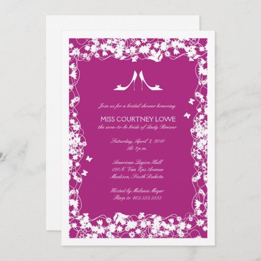 Invitation de Fête de la mariée (Devant / Derrière)