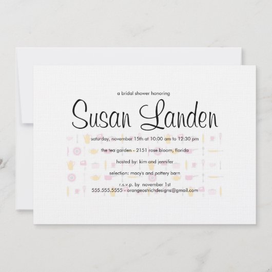 Invitation de Fête de la mariée (Dos)