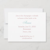 INVITATION DE FÊTE DE LA MARIÉE (Dos)