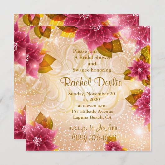 Invitation de Fête de la mariée (Devant / Derrière)