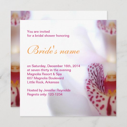 Invitation de Fête de la mariée (Devant / Derrière)